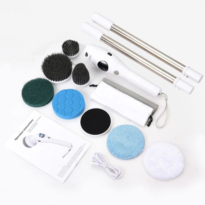 Brosse de Nettoyage Électrique 8-en-1 Multifonction pour Brosse Nettoyage Salle de Bain et Hygiène dans la Cuisine, IPX7, Blanc – Image 6