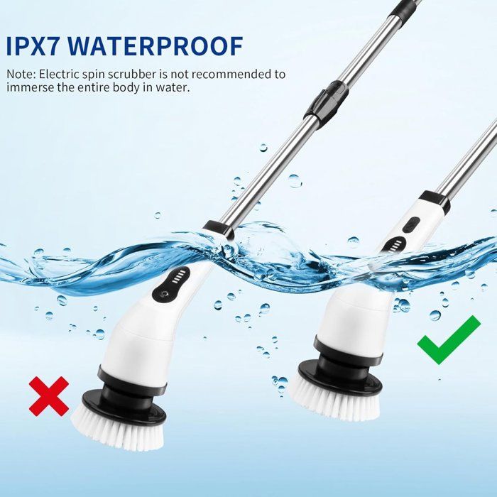 Brosse de nettoyage électrique 7 en 1 - Balai électrique - Brosse de nettoyage électrique sans fil - Brosse de nettoyage avec – Image 2