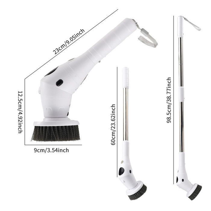 Brosse de Nettoyage Électrique 8-en-1 Multifonction pour Brosse Nettoyage Salle de Bain et Hygiène dans la Cuisine, IPX7, Blanc – Image 2