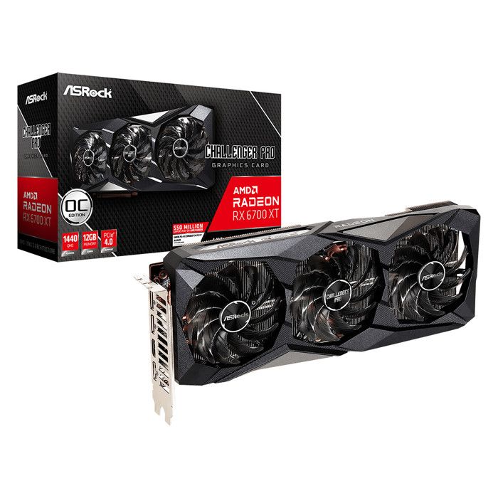 Carte graphique - ASROCK - Radeon RX 6700 XT - 12GB GDDR6 - HDMI - 3x DisplayPort