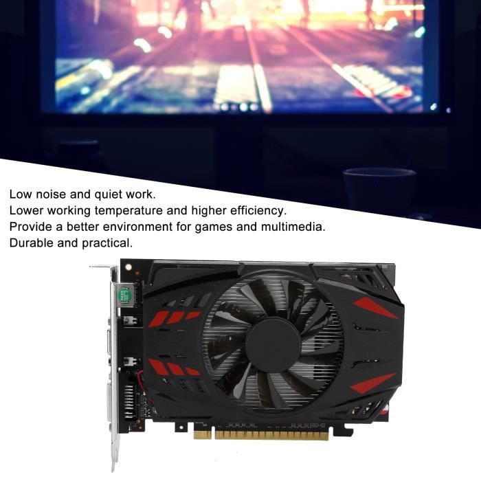 Carte graphique GTX1050ti, carte graphique pour accessoires de réseau d'ordinateur de bureau 780 MHz GTX1050Ti 4G 128Bit DDR5 – Image 2