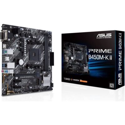 Carte mère - ASUS - Prime B450M-K II - AMD B450 - Emplacement AM4 micro ATX