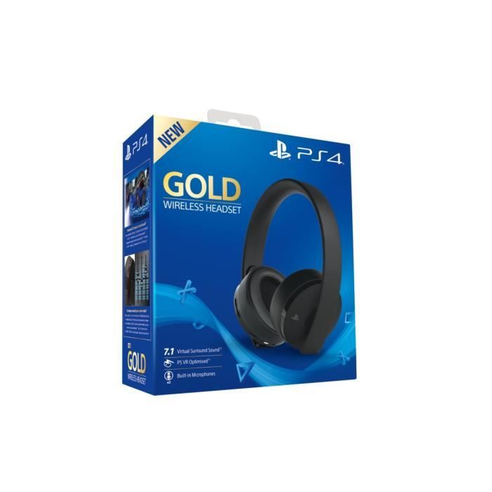 Casque Sans Fil Gold Black - Sony Virtual Surround Sound 7.1 pour PS4 - Optimisé PSVR - PlayStation Officiel – Image 6
