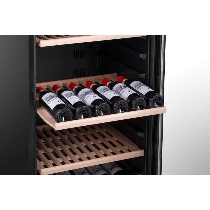 Cave à vin de service - CAVISS - S1300CBEG - 120 bouteilles - Porte vitrée réversible - Classe G - 59 x 59,5 x 141,5 cm - Noir – Image 6