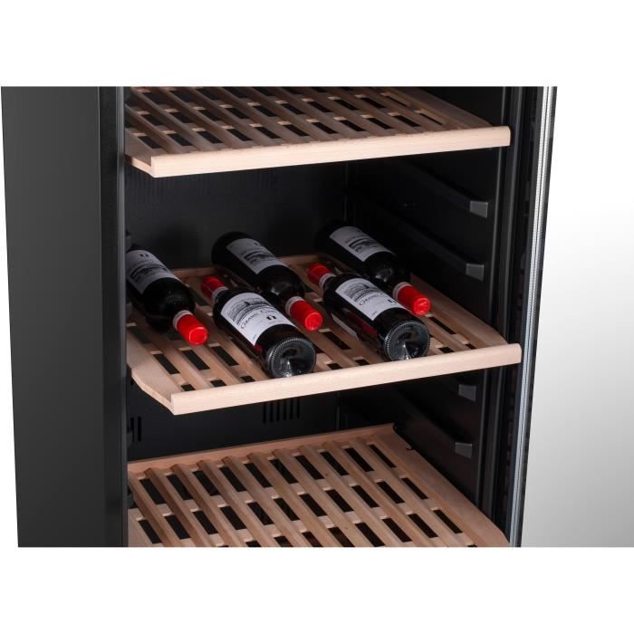 Cave à vin de service - CAVISS - S1300CBEG - 120 bouteilles - Porte vitrée réversible - Classe G - 59 x 59,5 x 141,5 cm - Noir – Image 7