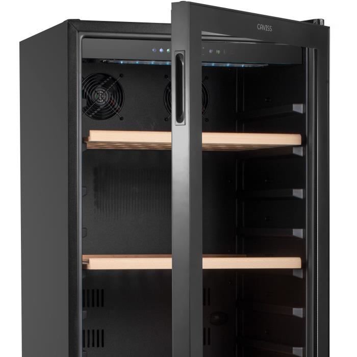 Cave à vin de service - CAVISS - S1300CBEG - 120 bouteilles - Porte vitrée réversible - Classe G - 59 x 59,5 x 141,5 cm - Noir – Image 8