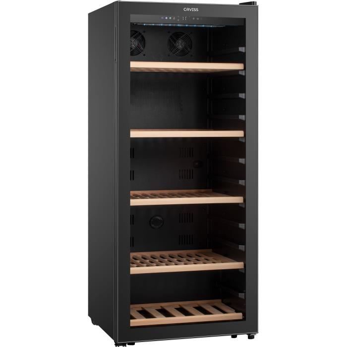 Cave à vin de service - CAVISS - S1300CBEG - 120 bouteilles - Porte vitrée réversible - Classe G - 59 x 59,5 x 141,5 cm - Noir – Image 9