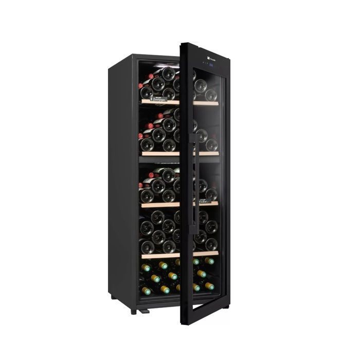 Cave à vin CLD115B1 Climadiff – 110 bouteilles – double zone 5-20°C – porte vitrée anti-UV – Vinotag – clayettes bois – Image 4