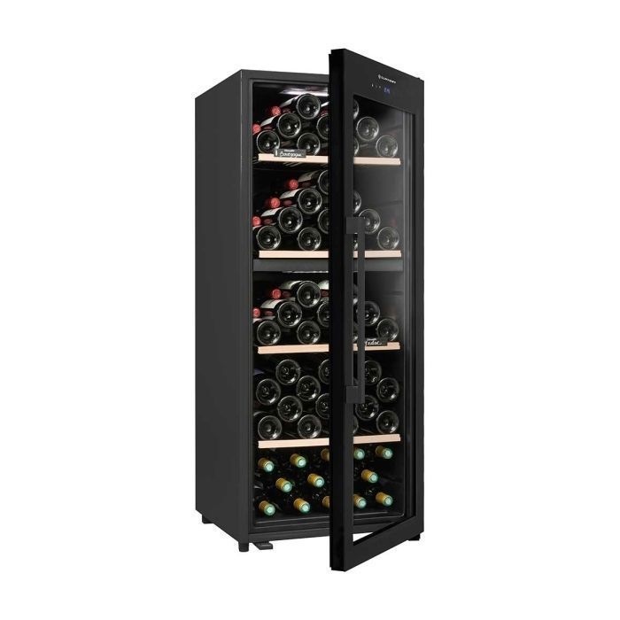 Cave à vin CLD115B1 Climadiff – 110 bouteilles – double zone 5-20°C – porte vitrée anti-UV – Vinotag – clayettes bois – Image 6