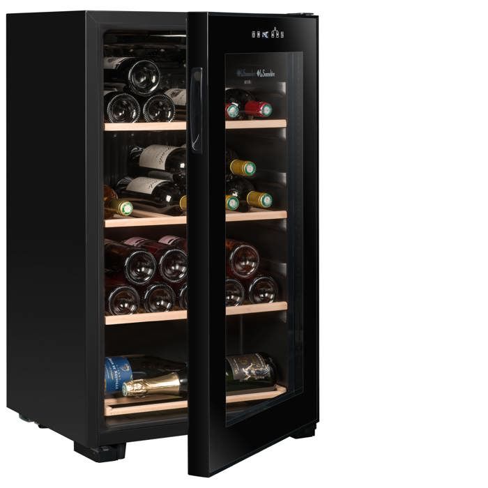 Cave à vin de service - LA SOMMELIERE - LS36BLACK - 36 bouteilles - Porte vitrée - Classe F - 48 x 43 x 83,8 cm - Noir – Image 2