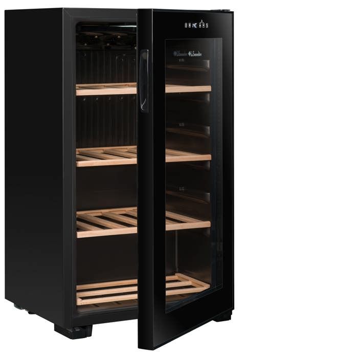 Cave à vin de service - LA SOMMELIERE - LS36BLACK - 36 bouteilles - Porte vitrée - Classe F - 48 x 43 x 83,8 cm - Noir – Image 5
