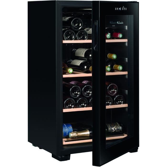 Cave à vin de service - LA SOMMELIERE - LS36BLACK - 36 bouteilles - Porte vitrée - Classe F - 48 x 43 x 83,8 cm - Noir – Image 7