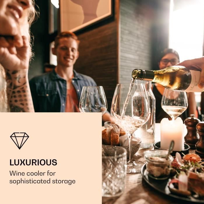 Cave à vin encastrable - Klarstein Vinovilla 7 Built-in Uno Onyx - 20 L - Capacité 7 bouteilles - argent – Image 2