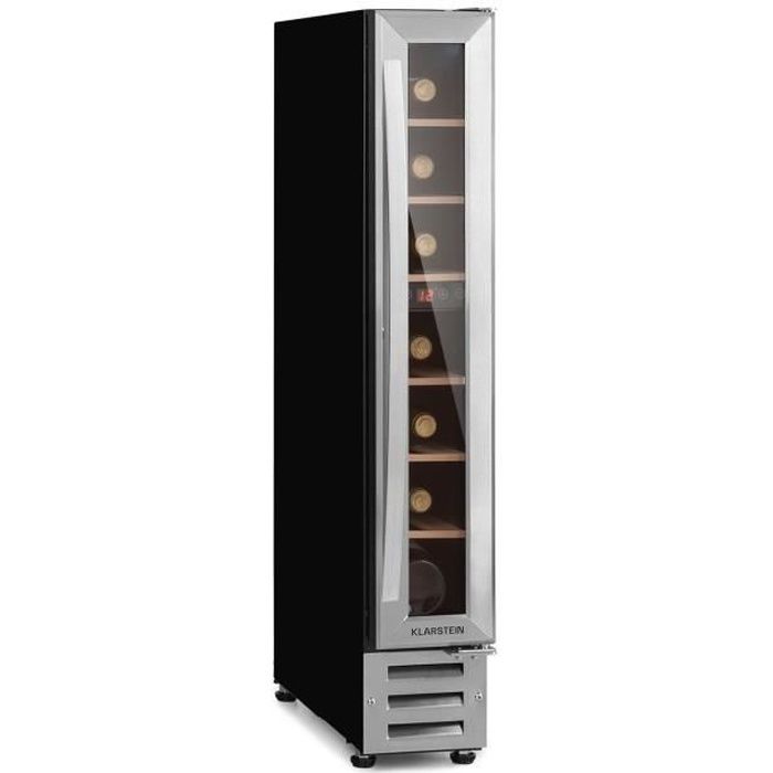Cave à vin encastrable - Klarstein Vinovilla 7 Built-in Uno Onyx - 20 L - Capacité 7 bouteilles - argent