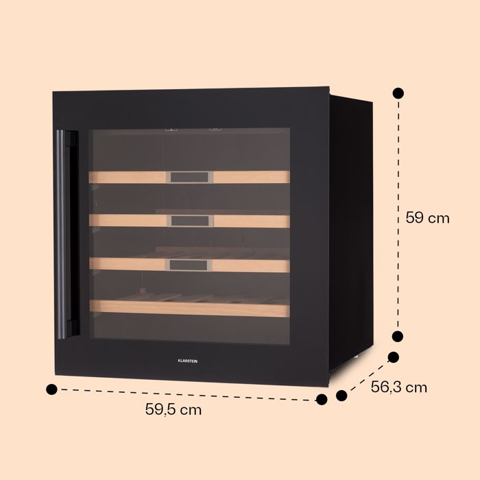 Cave à vin encastrable - Klarstein Vinsider 36 Built-In Uno - 92 L - 36 bouteilles - 5 et 20 °C - LED - Contrôle tactile - Noir – Image 4