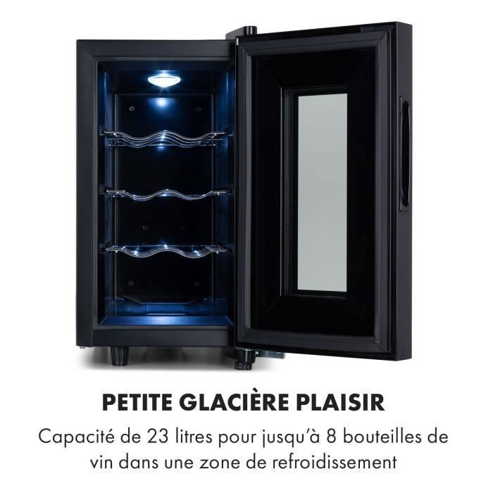 Cave à vin - Klarstein Bellevin 8 uno - 23 L - 11-18°c - Noir – Image 3