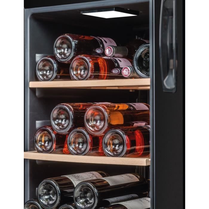Cave à vin La Sommelière LS52BLACK – 52 bouteilles – Température 5-20°C – Clayettes bois – Porte vitrée – Silencieuse 37 dB – Image 4