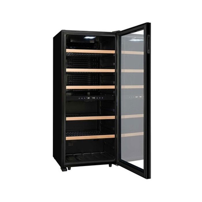 Cave à vin LS102DZBLACK La Sommelière – 102 bouteilles – double zone 5-18°C – connectée Vinotag – porte anti-UV – design All Black – Image 5