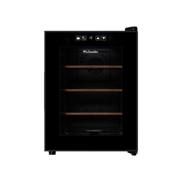 Cave à vin 12SILENCE – 12 bouteilles – Technologie hybride – Ultra-silencieuse 25 dB – Design moderne noir et gris anthracite – Image 3