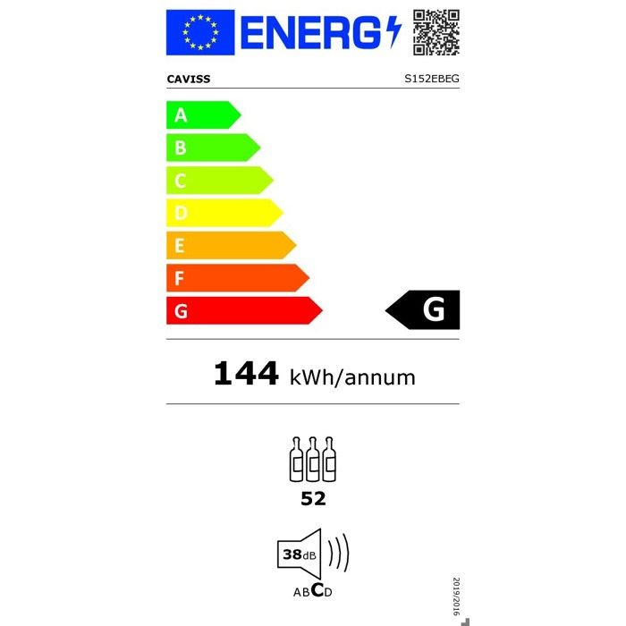 Cave à vin - CAVISS - S152EBEG - 52 bouteilles - Classe G - Noir – Image 6