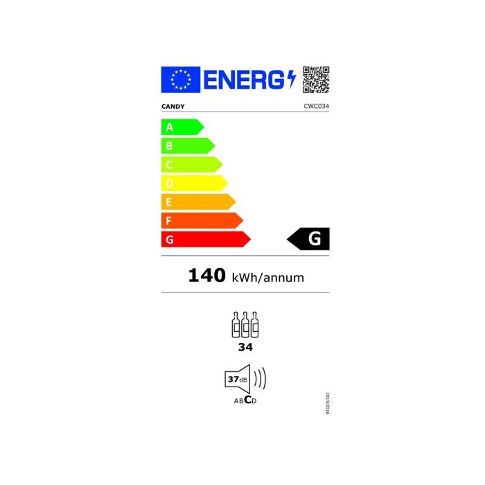 Cave à vins - HAIER - CWC034 - Noir - Eclairage intérieur - Pose libre - Porte vitrée – Image 2