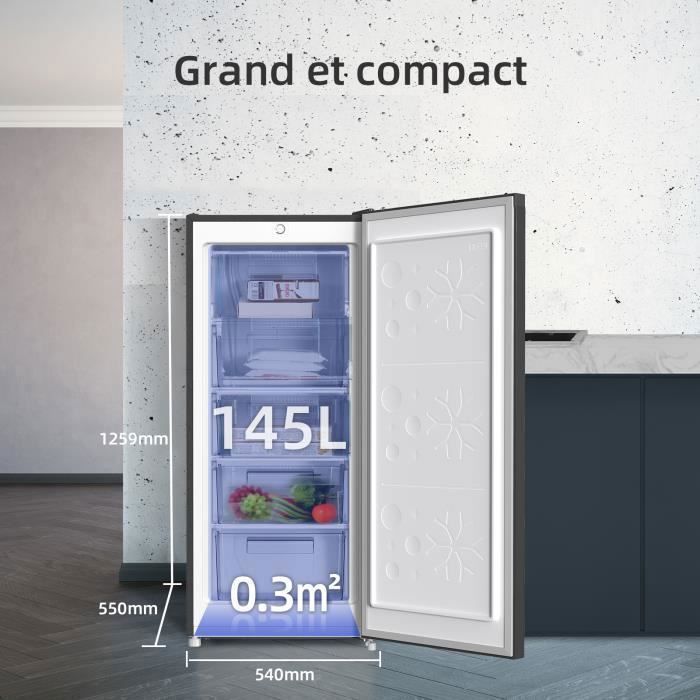 CHiQ congélateur armoire avec une capacité de 145L, thermostat réglable, Silence, porte réversible, E – Image 2
