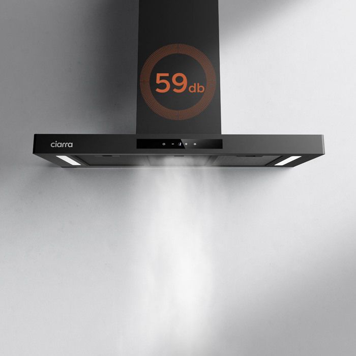 CIARRA Hotte Aspirante A+++ 90cm Wi-Fi Contrôle 4 Vitesses 650m3/h Booster Silencieuse Noir - CD9102B-P – Image 3