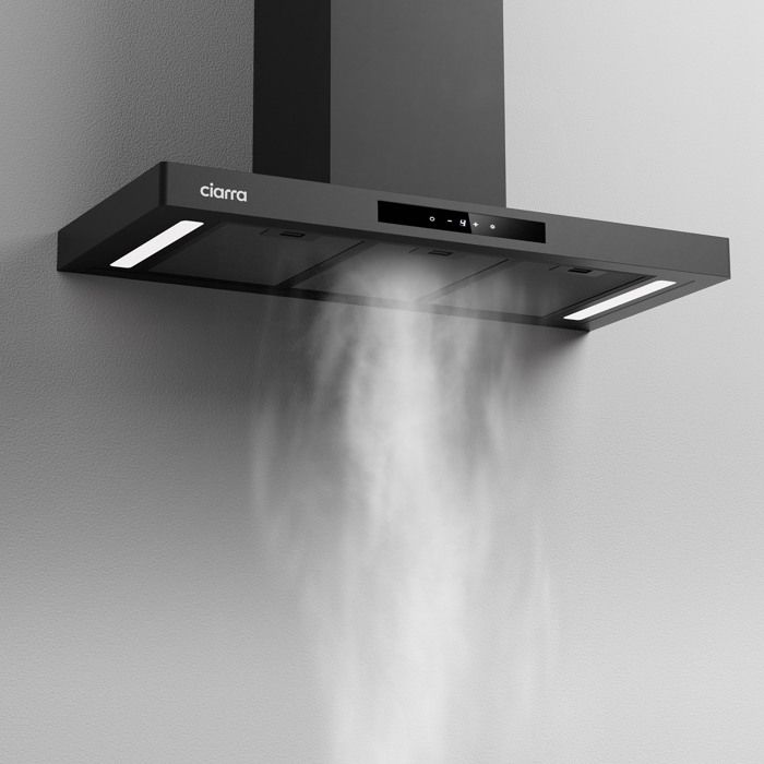 CIARRA Hotte Aspirante A+++ 90cm Wi-Fi Contrôle 4 Vitesses 650m3/h Booster Silencieuse Noir - CD9102B-P – Image 4