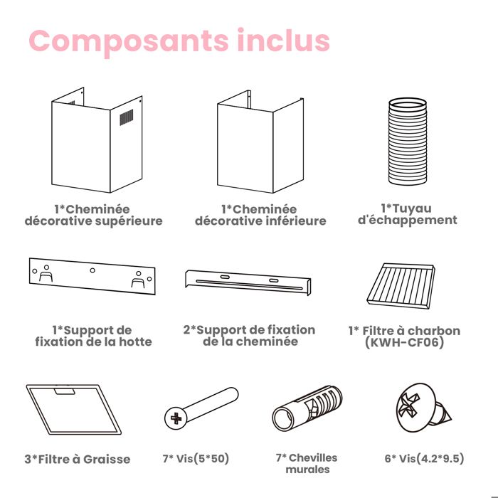 Hotte Aspirante Tactile 60cm Comfee - 650 m³/h - Classe A+++ - 4 Vitesse - Filtre à Charbon - Lampes LED Affichage- En Inox Noir – Image 5