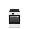 Cuisinière vitrocéramique CONTINENTAL EDISON CECV50FCW - 4 feux - L49.5 x H82.7 xP58 cm - Blanc