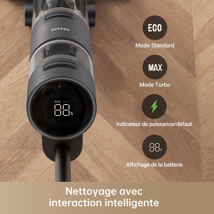 Aspirateur Eau et Poussire sans Fil Dreame H11 Core Aspirateur Intelligent Humide et Sec Noir – Image 3