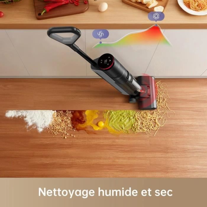 Dreame H12 Pro Aspirateur Balai Nettoyeur Intelligent Sec et Humide sans Fil, Autonettoyage Brosse, Écran LED, Réservoir Eau 900 ML – Image 6