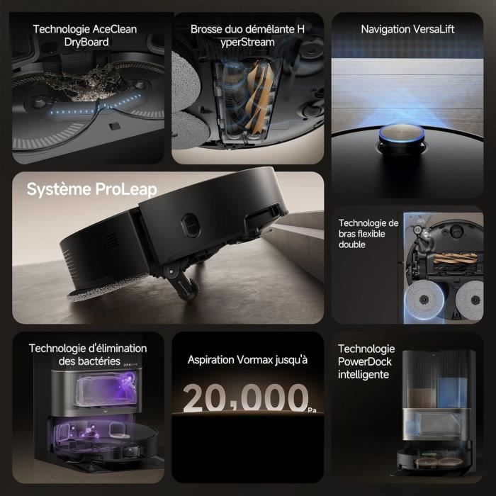 DREAME X50 Ultra Complete - Robot Aspirateur avec Station - Evitement d'obstacles par IA et Navigation à 360 - Aspiration 20 000 Pa – Image 2