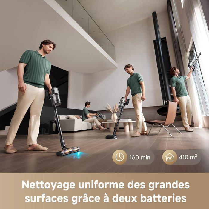 Aspirateur Balai sans Fil DREAME Z40 Station avec vidage Automatique,hub de dépoussiérage, 310 AW, Nettoyage de 160 Min, Filtre – Image 3