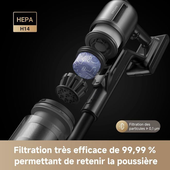 Aspirateur Balai sans Fil DREAME Z40 Station avec vidage Automatique,hub de dépoussiérage, 310 AW, Nettoyage de 160 Min, Filtre – Image 5