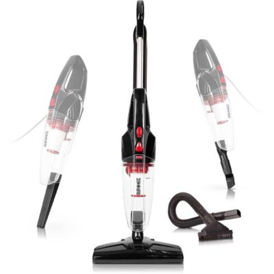 Duronic VC8 BK Aspirateur Balai et à Main sans Sac Classe A + tête suceuse/Flexible/Brosse - Se converti en Quelques Secondes !