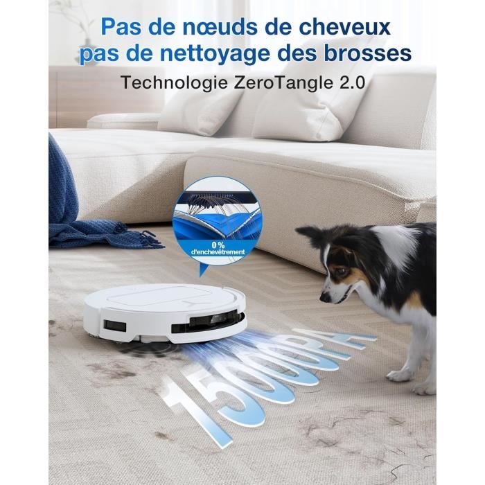 ECOVACS DEEBOT T50 OMNI - Aspirateur Robot Laveur avec Station - 15000Pa - Brosse latérale et serpillière Extensibles - ZeroTangle – Image 2