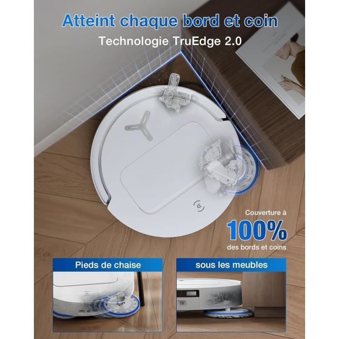 ECOVACS DEEBOT T50 OMNI - Aspirateur Robot Laveur avec Station - 15000Pa - Brosse latérale et serpillière Extensibles - ZeroTangle – Image 4