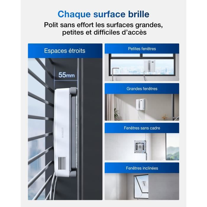 ECOVACS WINBOT Mini - Robot de Nettoyage de vitres - Design Compact - Double Buses avec pulvérisation ultrasonique – Image 3