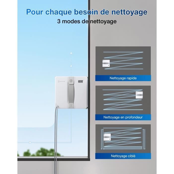 ECOVACS WINBOT Mini - Robot de Nettoyage de vitres - Design Compact - Double Buses avec pulvérisation ultrasonique – Image 8