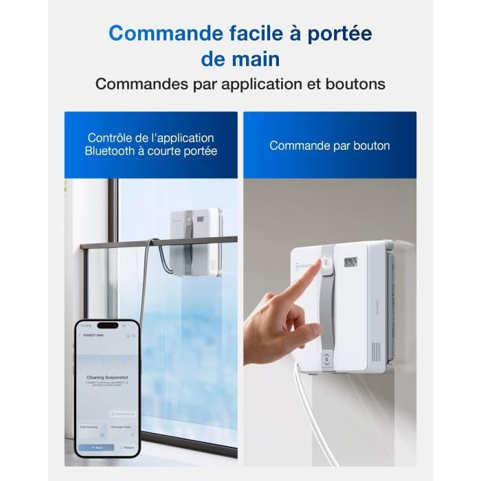 ECOVACS WINBOT Mini - Robot de Nettoyage de vitres - Design Compact - Double Buses avec pulvérisation ultrasonique – Image 9