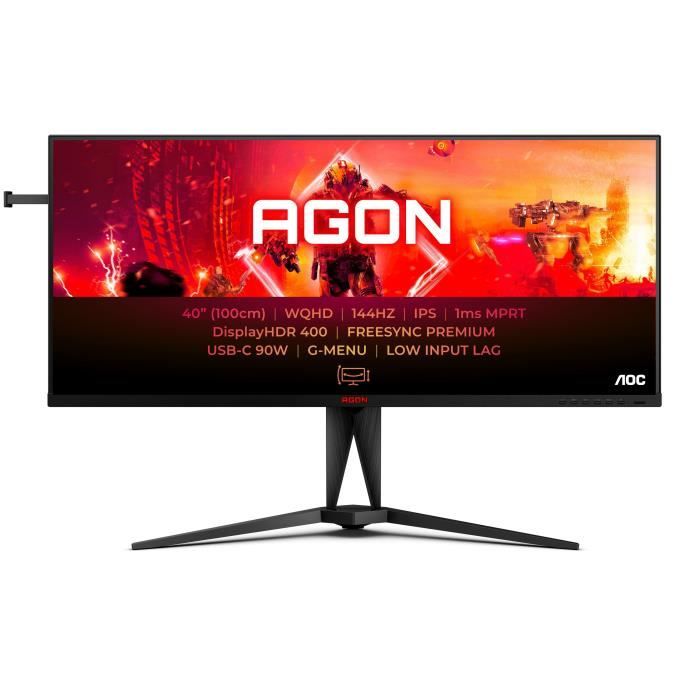 Ecran PC Gamer - AOC - AG405UXC - 40" IPS UWQHD 1ms 144Hz HDMI DP USB-C HP Pivot Réglable en hauteur Freesync Premium HDR 400 – Image 2