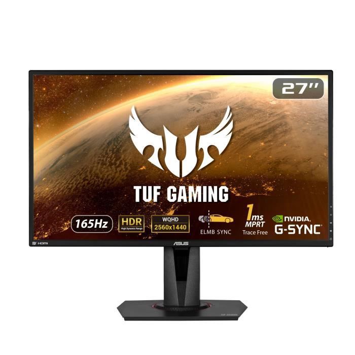 Ecran PC Gamer - ASUS - TUF Gaming VG27AQ HDR - Gaming Monitor - 27 inch WQHD (2560x1440) - IPS - 165Hz - 1ms - ELMB Sync