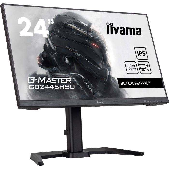 Ecran PC Gamer - IIYAMA - 24" - FHD - 100Hz - Dalle IPS - 1ms - Ajustable en hauteur - GB2445HSU-B2 – Image 3