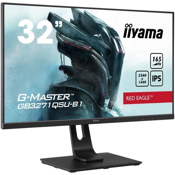 Ecran PC Gamer - IIYAMA - 32" - QHD - 165Hz - Dalle IPS - 1ms - Ajustable en hauteur - GB3271QSU-B1