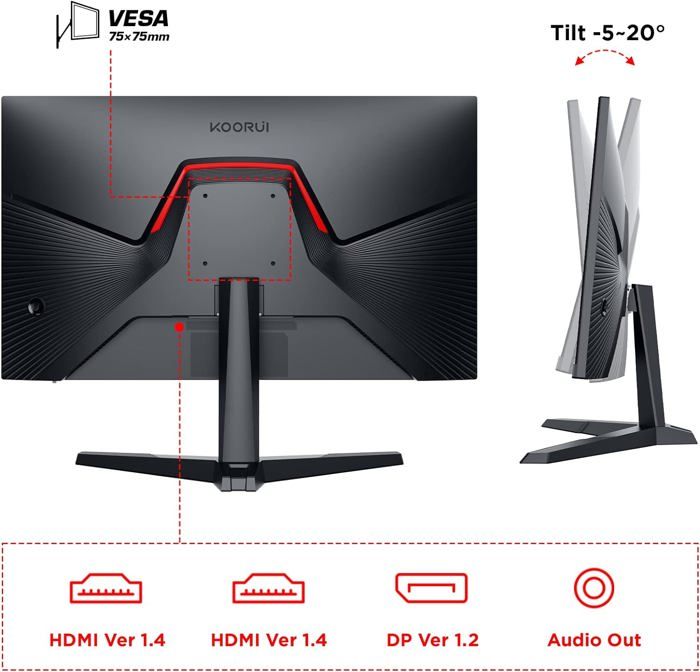 Ecran PC Gamer - KOORUI - 24E3 - 23.8" FHD - IPS - 165 Hz - 1 ms – Image 6