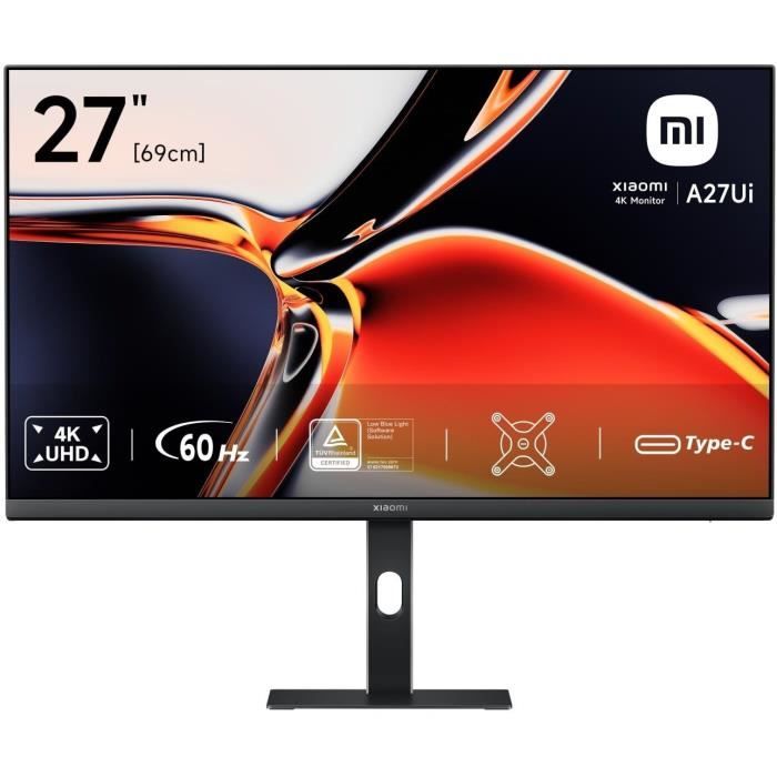 Ecran PC - XIAOMI - 4K A27Ui - 27" - 4K UHD - Dalle IPS - 60Hz - 6ms - Ajustable en hauteur