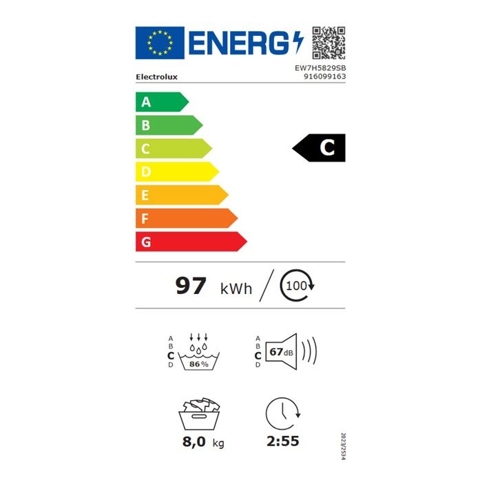 Electrolux Sèche-linge pompe à chaleur 60cm 8kg, blanc - EW7H5829SB – Image 2