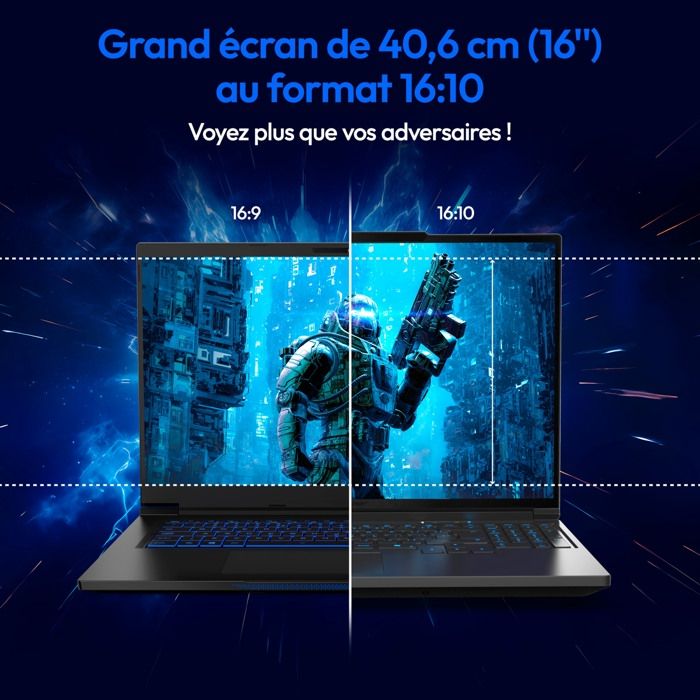 PC portable Gamer ERAZER Major 16 X1 - 16" QHD+ 300Hz - Core Ultra 7 255HX - RTX 5070 Ti - RAM 32 Go - SSD 2 To - Windows 11 – Image 4