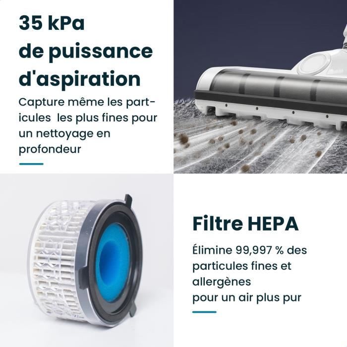 EZICLEAN Cyclomax R22 station - Aspirateur balai sans fil - 52 min - 500 W - 35 kPa - Blanc – Image 8